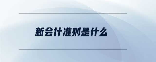 新會(huì)計(jì)準(zhǔn)則是什么