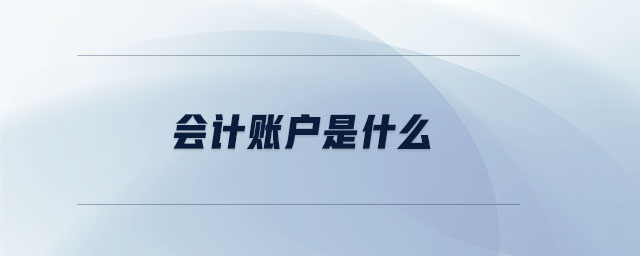 會(huì)計(jì)賬戶是什么