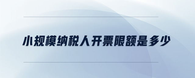 小規(guī)模納稅人開票限額是多少