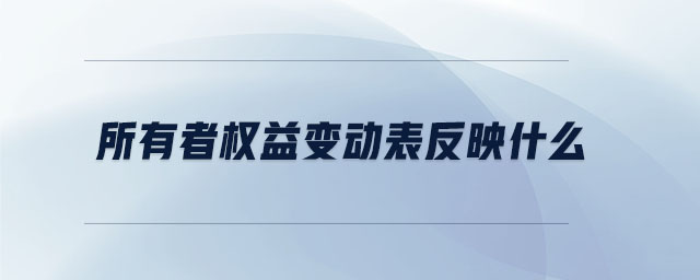 所有者權(quán)益變動表反映什么