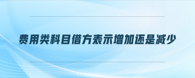 費用類科目借方表示增加還是減少