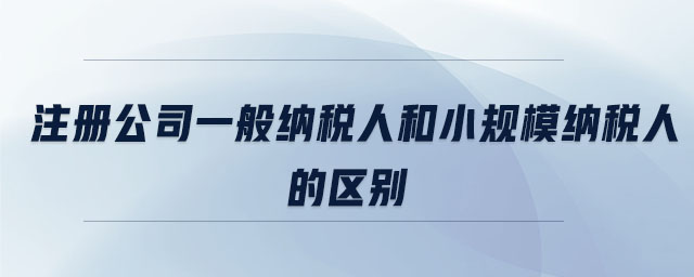 注冊(cè)公司一般納稅人和小規(guī)模納稅人的區(qū)別