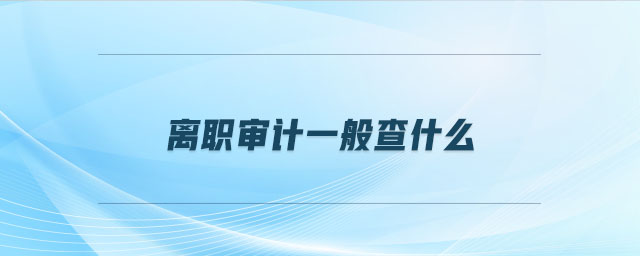 離職審計一般查什么