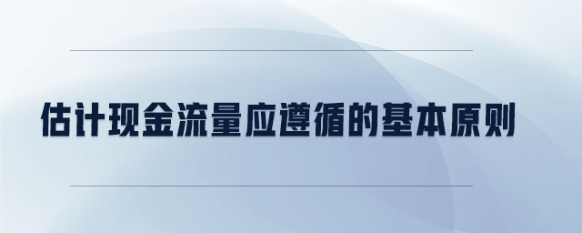 估計(jì)現(xiàn)金流量應(yīng)遵循的基本原則