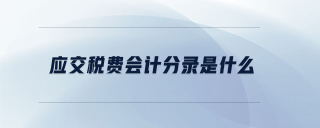 應(yīng)交稅費(fèi)會(huì)計(jì)分錄是什么