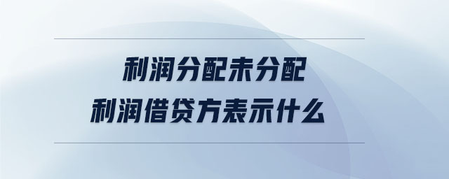 利潤分配未分配利潤借貸方表示什么