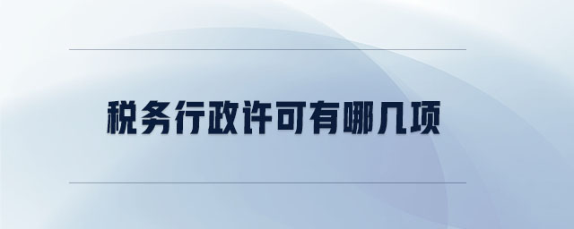 稅務(wù)行政許可有哪幾項