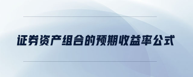 證券資產(chǎn)組合的預(yù)期收益率公式