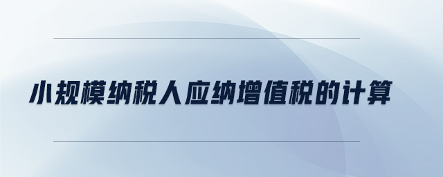 小規(guī)模納稅人應(yīng)納增值稅的計算