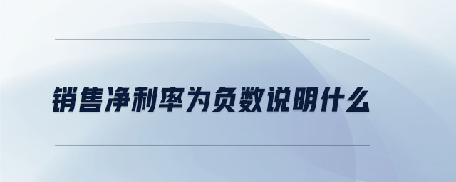 銷售凈利率為負數(shù)說明什么