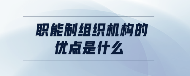 職能制組織機構的優(yōu)點是什么