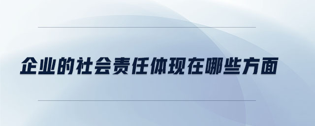 企業(yè)的社會(huì)責(zé)任體現(xiàn)在哪些方面