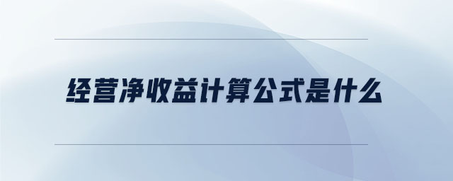 經(jīng)營(yíng)凈收益計(jì)算公式是什么