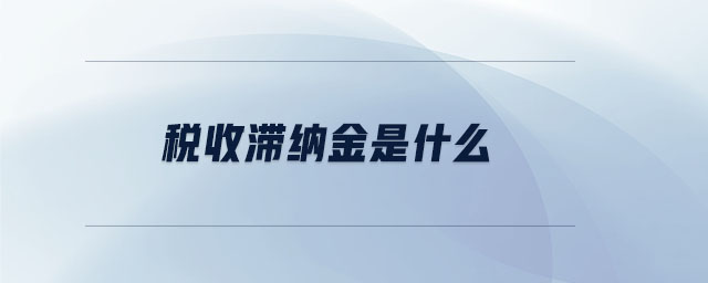 稅收滯納金是什么