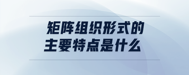 矩陣組織形式的主要特點是什么