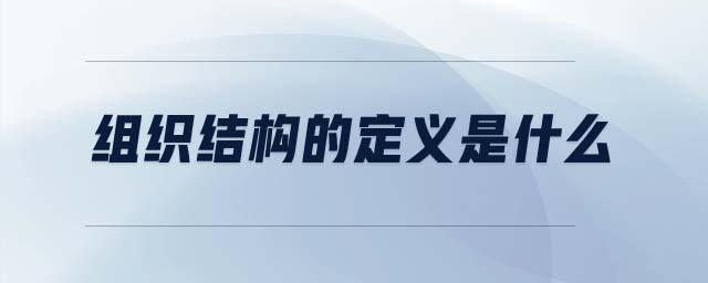 組織結(jié)構(gòu)的定義是什么
