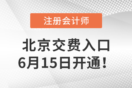 2022年北京注冊會計師交費入口6月15日開通,！