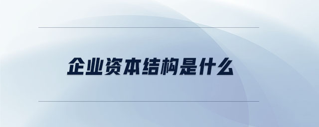 企業(yè)資本結(jié)構(gòu)是什么