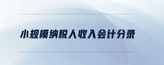 小規(guī)模納稅人收入會計分錄