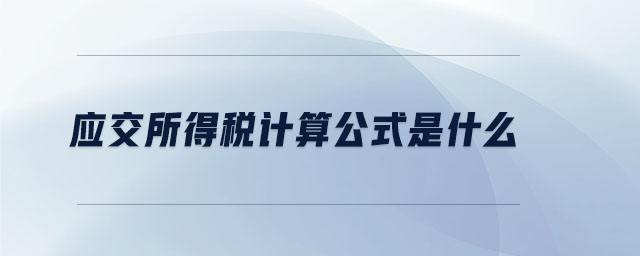 應(yīng)交所得稅計(jì)算公式是什么