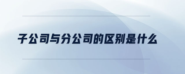 子公司與分公司的區(qū)別是什么