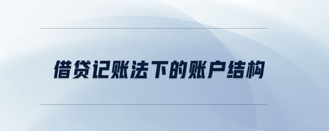 借貸記賬法下的賬戶結(jié)構(gòu)