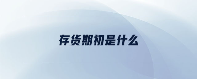 存貨期初是什么