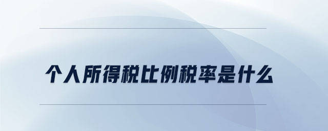 個人所得稅比例稅率是什么