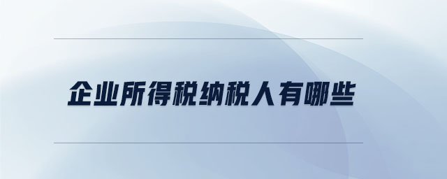 企業(yè)所得稅納稅人有哪些