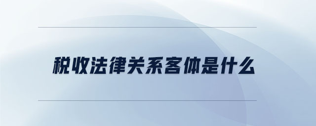 稅收法律關(guān)系客體是什么