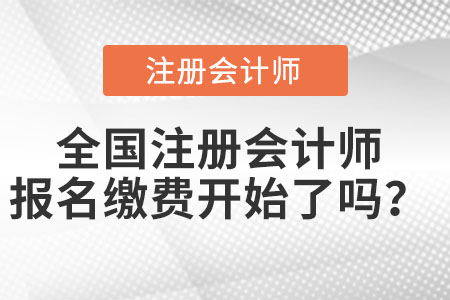 全國注冊會計師報名繳費開始了嗎？