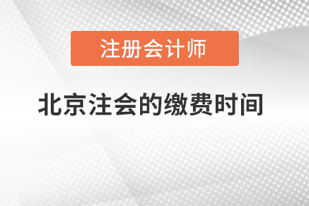 北京市通州區(qū)注冊會計師的繳費時間