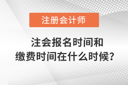 注會報名時間和繳費時間在什么時候