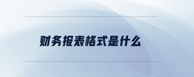 財務(wù)報表格式是什么