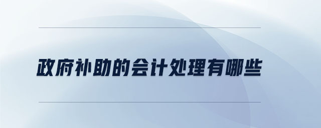政府補(bǔ)助的會(huì)計(jì)處理有哪些