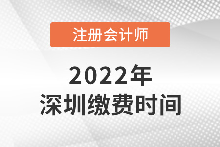 深圳2022年注冊會計師考試繳費時間