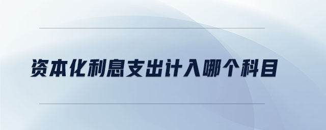 資本化利息支出計入哪個科目