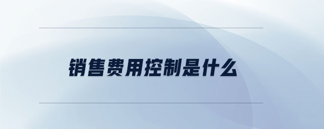銷(xiāo)售費(fèi)用控制是什么