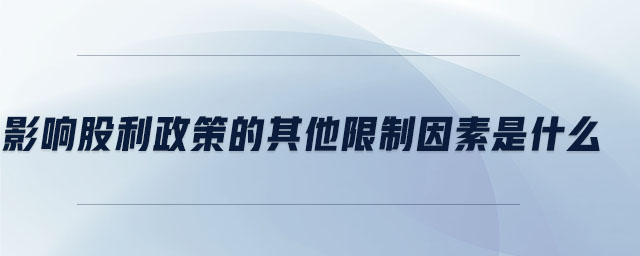 影響股利政策的其他限制因素是什么