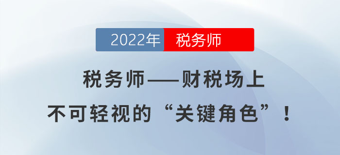 稅務(wù)師——財(cái)稅場(chǎng)上不可輕視的“關(guān)鍵角色”,！