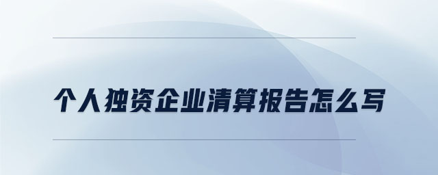 個人獨資企業(yè)清算報告怎么寫