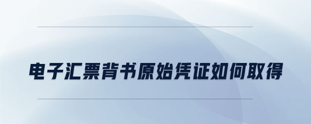 電子匯票背書原始憑證如何取得