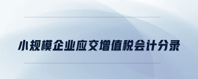 小規(guī)模企業(yè)應(yīng)交增值稅會(huì)計(jì)分錄