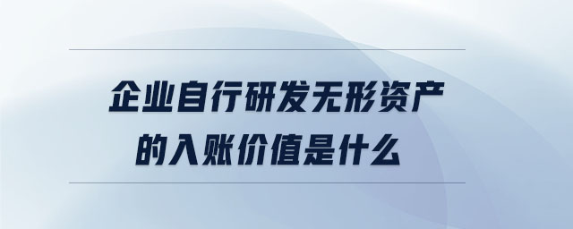 企業(yè)自行研發(fā)無形資產(chǎn)的入賬價值是什么