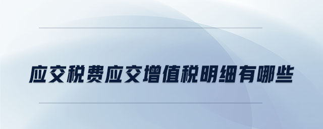 應(yīng)交稅費應(yīng)交增值稅明細有哪些