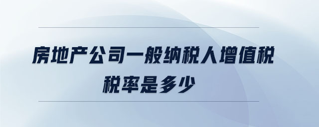 房地產(chǎn)公司一般納稅人增值稅稅率是多少