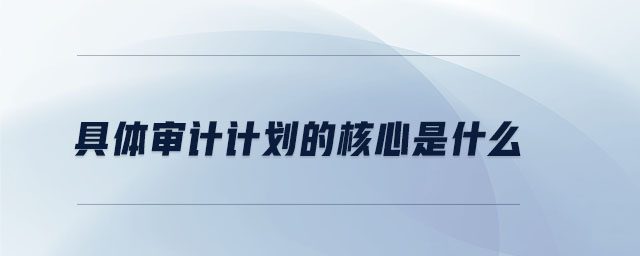 具體審計計劃的核心是什么