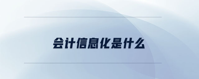 會(huì)計(jì)信息化是什么