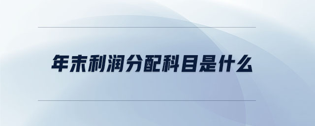 年末利潤分配科目是什么