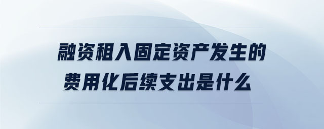 融資租入固定資產(chǎn)發(fā)生的費(fèi)用化后續(xù)支出是什么